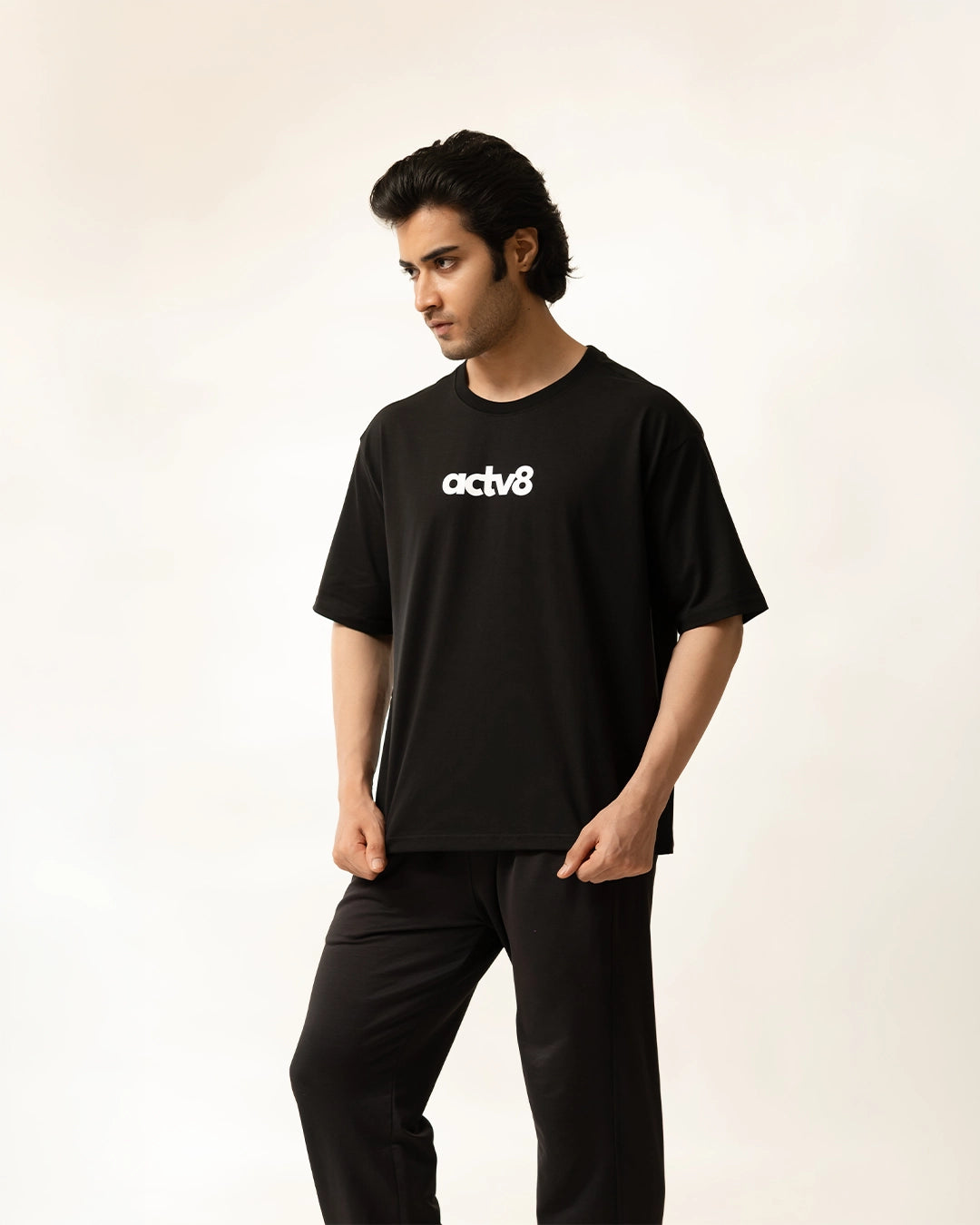 Actv8 The CloudFlex Oversized Black Tee